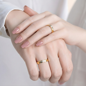 Nhẫn Cưới Vàng 610 Đính Đá N211565 & N211266
