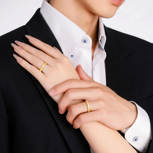 Nhẫn Cưới Vàng 610 Đính Đá N224250 & N224134