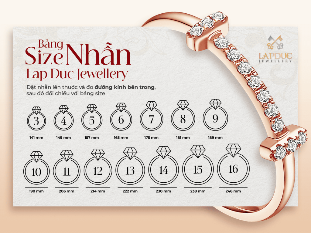 Cách Đo Size Nhẫn Tại Nhà Chuẩn Nhất - Bảng Size Chi Tiết 3 cách đo size nhẫn