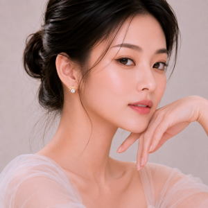 Bông Tai Vàng 610 Nơ Trơn 1 Hột B104215