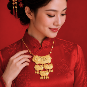 Dây Chuyền Cưới Vàng 980 Heo 3 Tầng D096332