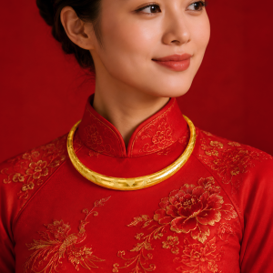 Kiềng Vàng 980 Chạm Hoa 3C K011665