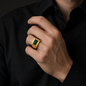 nhẫn nam v&agrave;ng 18K