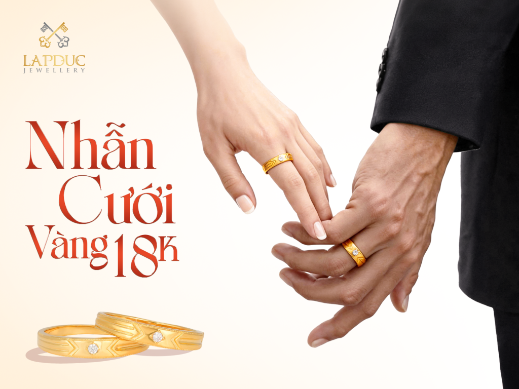 TOP 10 Mẫu Nhẫn Cưới Vàng 18k Được Ưa Chuộng Nhất Mùa Cưới 2026 1 Nhẫn cưới vàng 18K