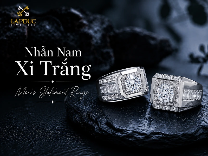 nhẫn nam xi trắng
